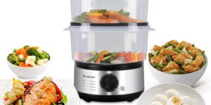Vaporera eléctrica 5 litros color inox, marca Beper