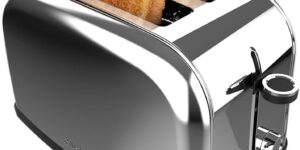 Cecotec Tostadora Vertica Tostador cecotec dos ranuras pequeñas, color acero inox