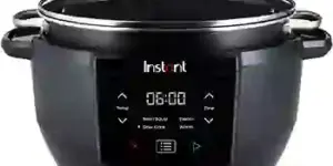 Arrocera Eléctrica Instant Olla de Cocción Lenta de estilo moderno, botones táctiles, tipo bol, con tapa de cristal.