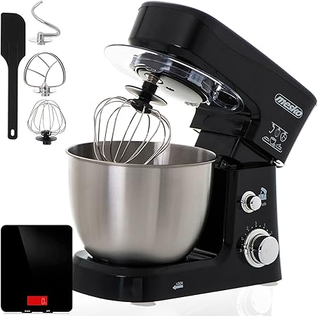 Potente batidora amasadora de pan con una potencia max. de 1200W y 6 niveles de velocidad
