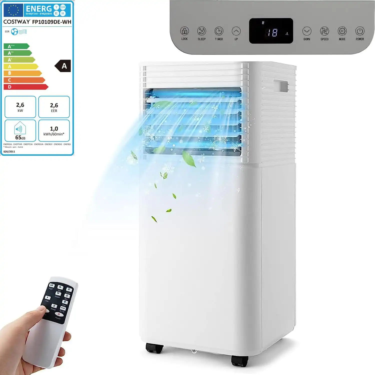 COSTWAY Aire Acondicionado Portatil Silencioso