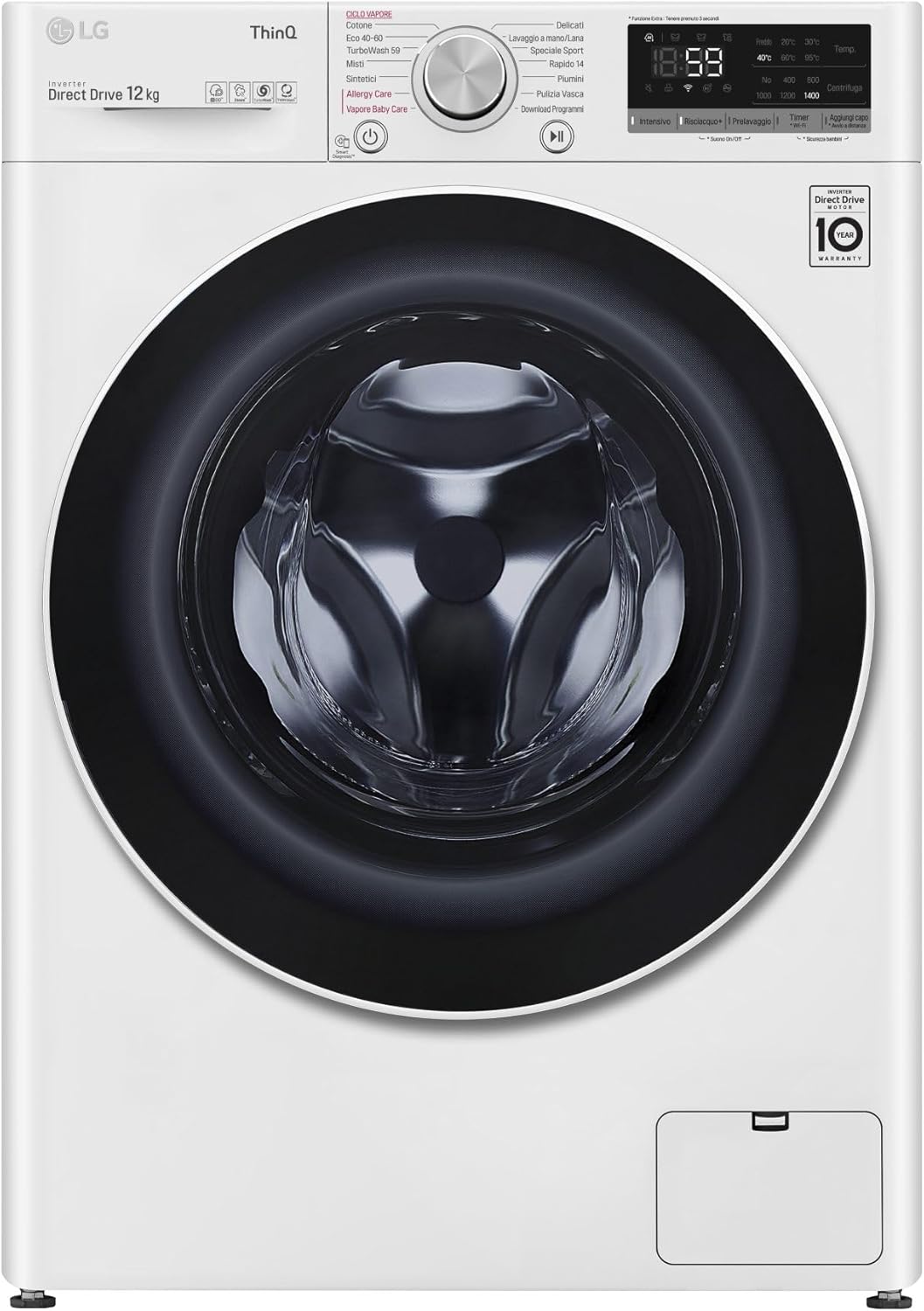 71DzxoJeSnL._AC_SL1500_.jpg LG Lavadora de carga frontal de 12 kg