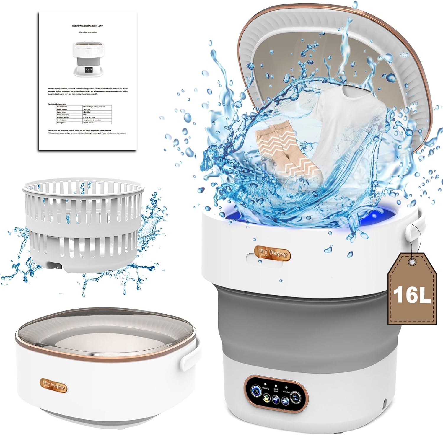 SuLiao Mini lavadora 16 L