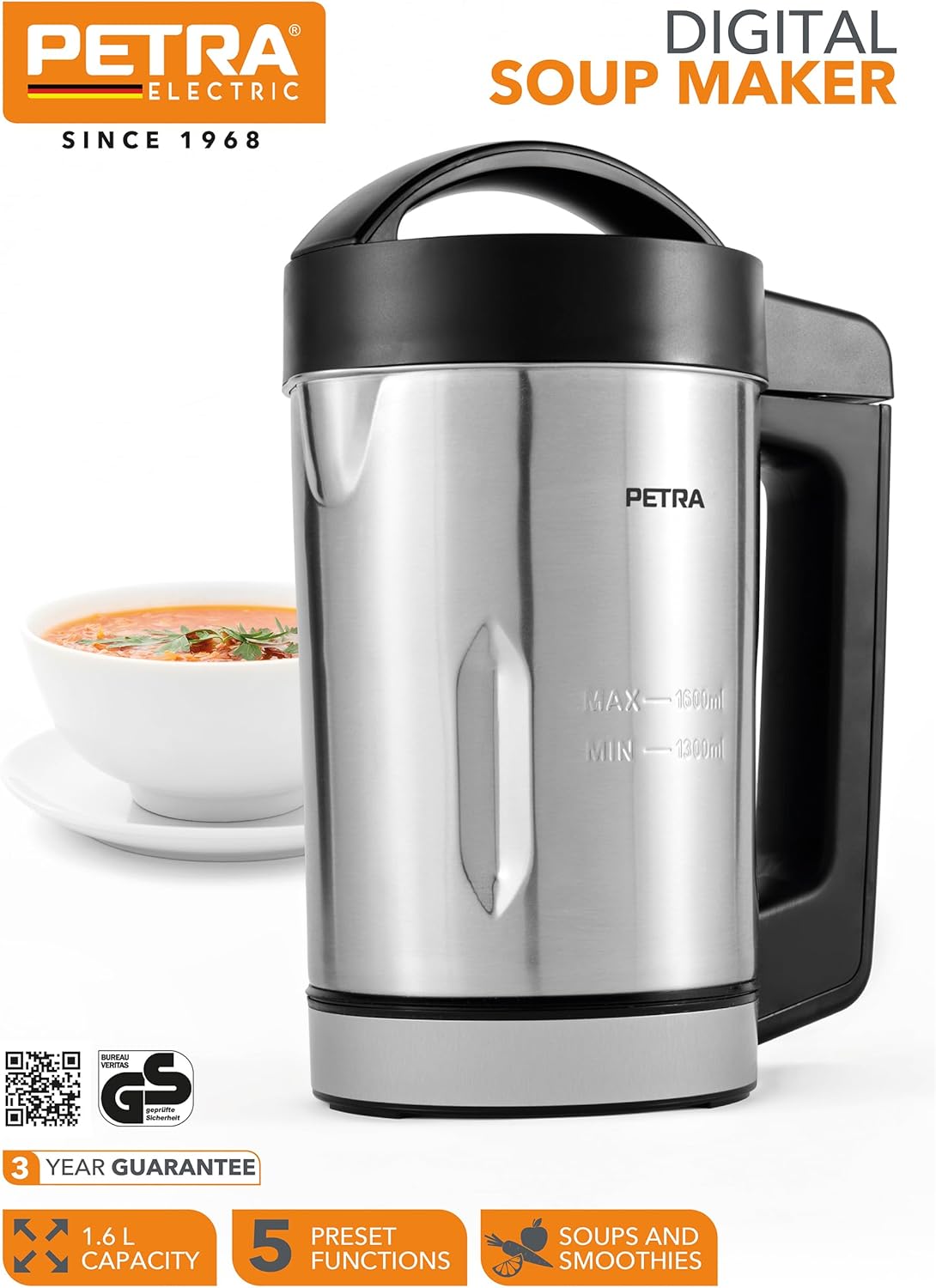 Petra Sopera jarra de acero inoxidable