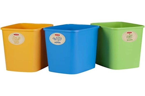 Curver Juego 3 cubos de basura