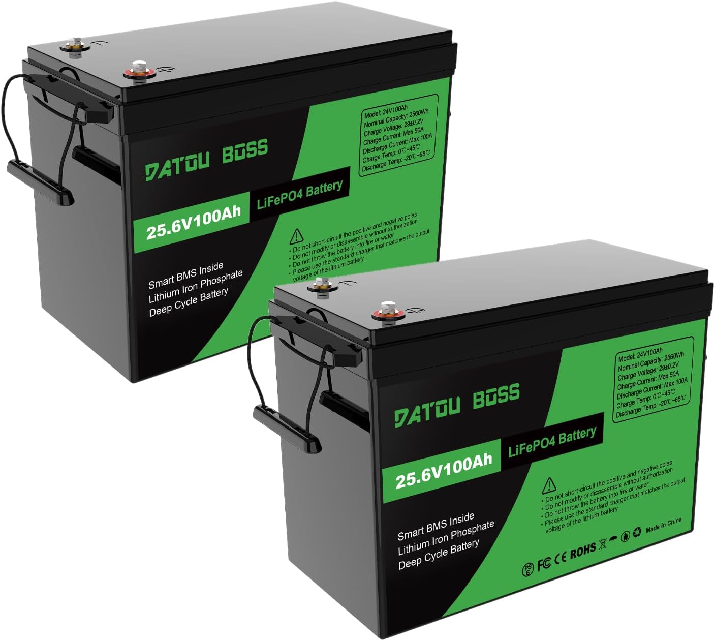DATOUBOSS 2*Batería 24V 100Ah LiFePO4...