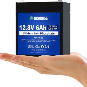 DCHOUSE Batería LiFePO4 pequeña de 12V...