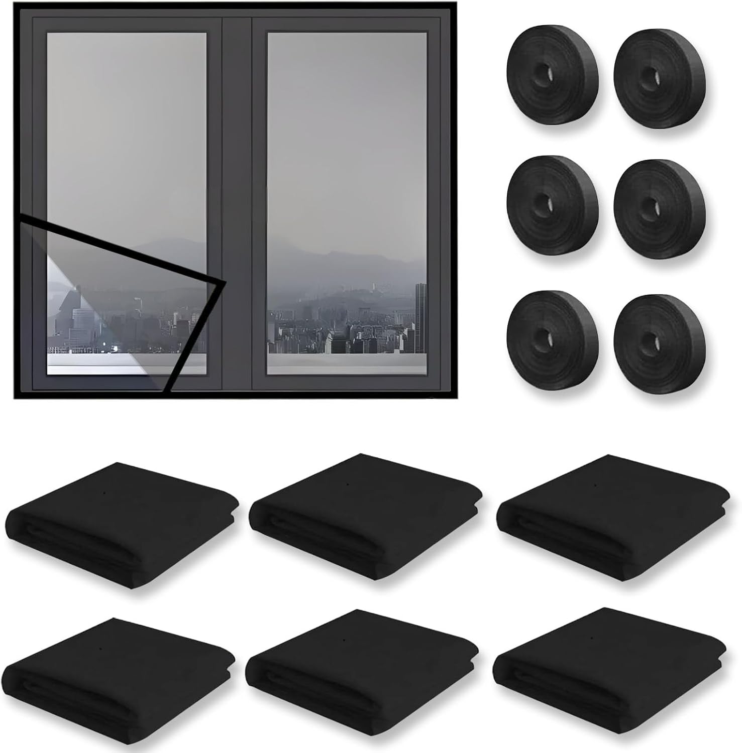 6 Piezas Mosquitera para Ventana, 130 x...