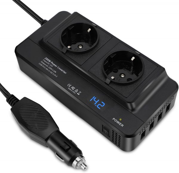 Inversor 12v 220v Onda Pura 200W,...