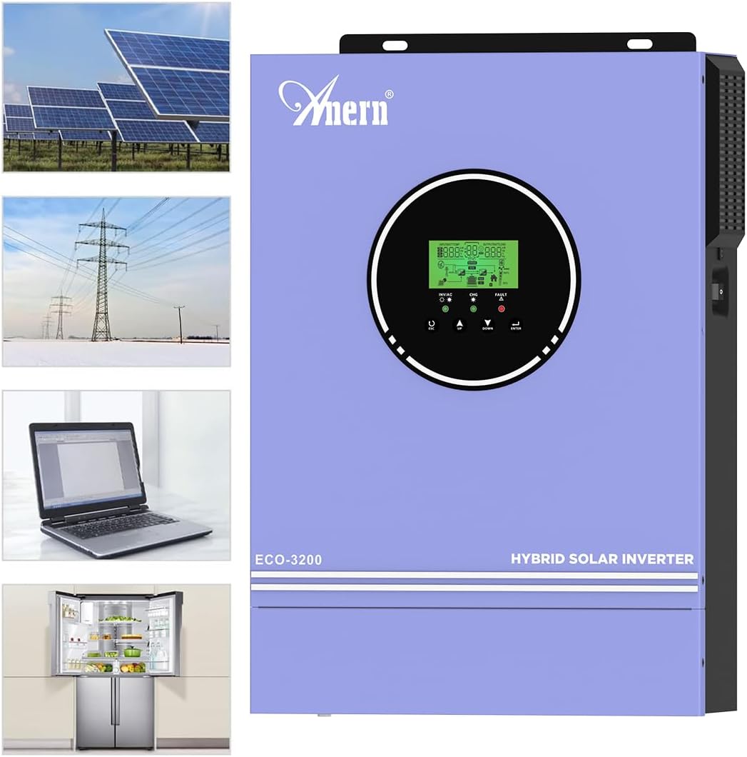 Anern 3000W Inversor Solar Híbrido 24V...