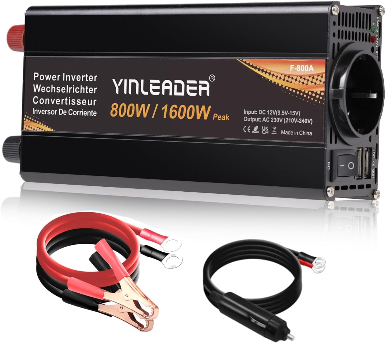 Yinleader Inversor 12V 230V 800W/1600W...