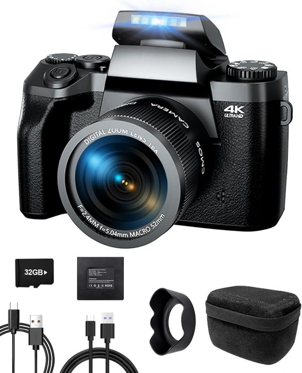 Ade Cámara Digital 4K 64MP Cámara de...