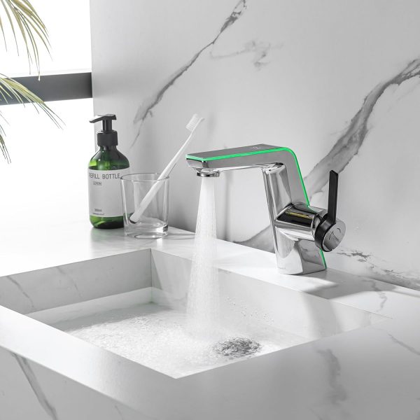 LakeBayMZC Grifo de baño con indicador...