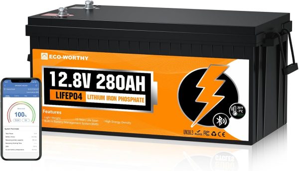 ECO-WORTHY Bateria Litio 12V 280Ah...