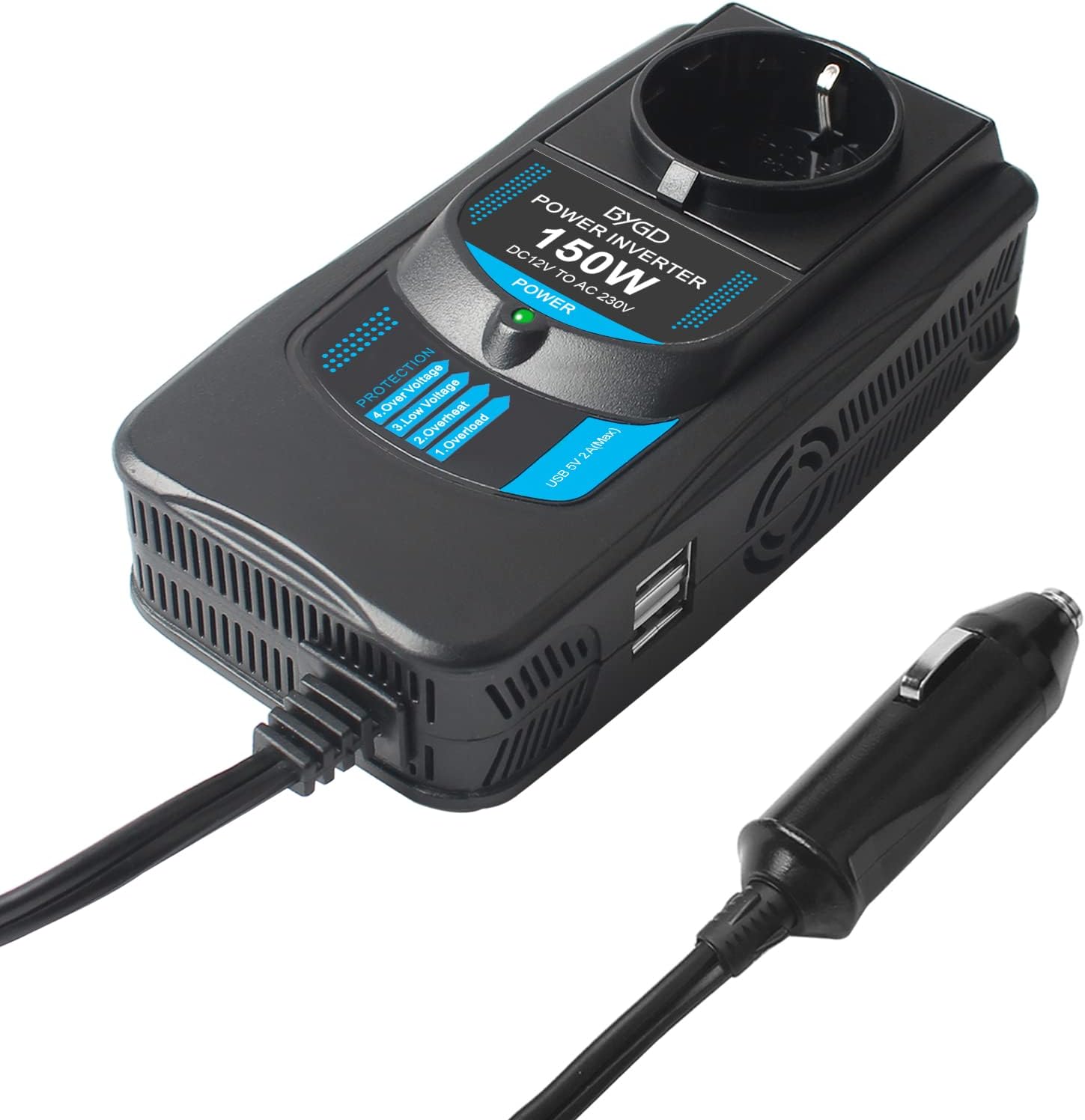 BYGD Inversor de Corriente 150W/300W,...