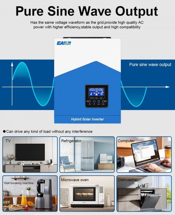 Inversor híbrido solar de 3200 W CC 24...