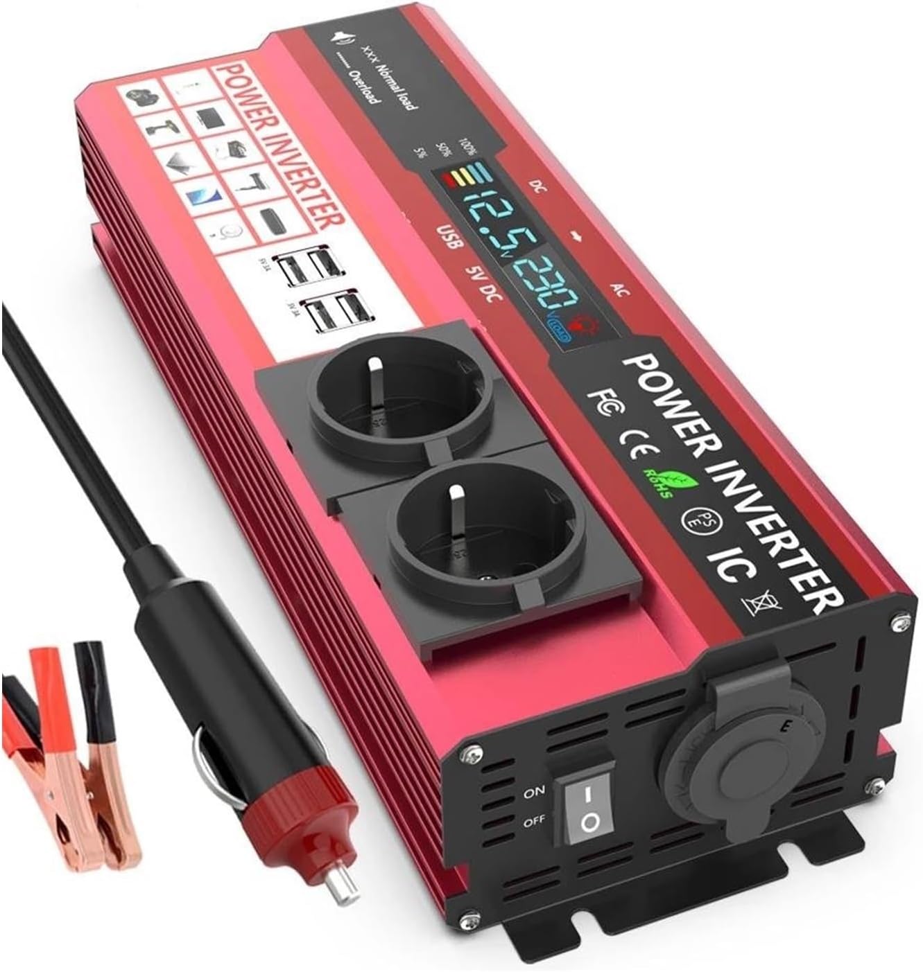 XRUKGUO Inversor Onda Pura 12 V A 220 V...