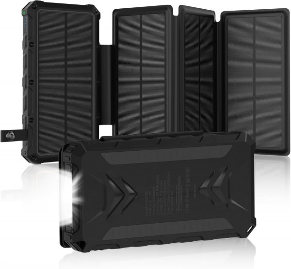 Banco de energía solar de 20000 mAh,...