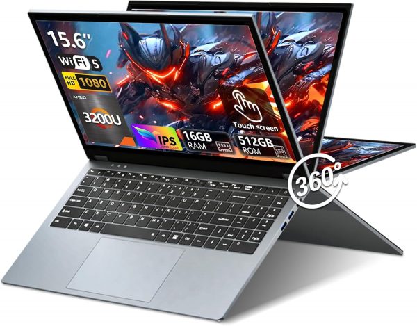 15,6" Ordenador Portátil 2 en 1, PC Por...