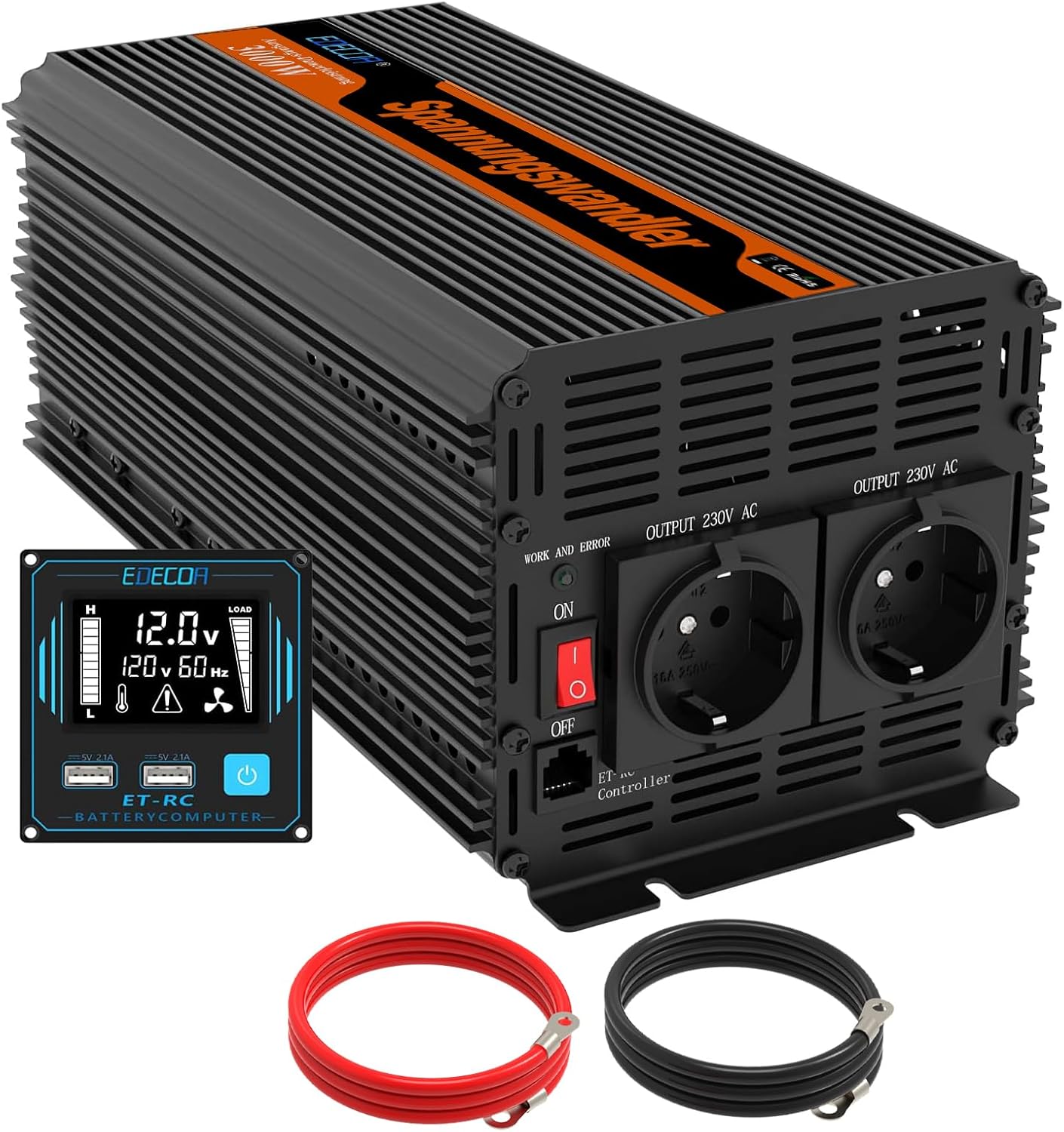 EDECOA Inversor 12v 220v 3000w... EDECOA Inversor 12v 220v 3000w...