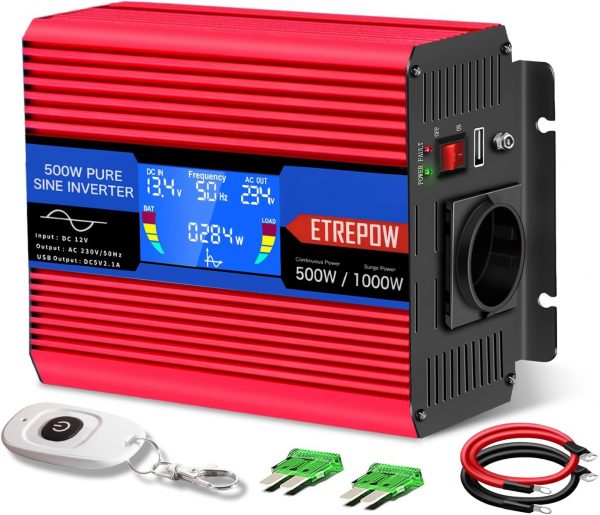 ETREPOW Inversor 12v 220v Onda Pura...