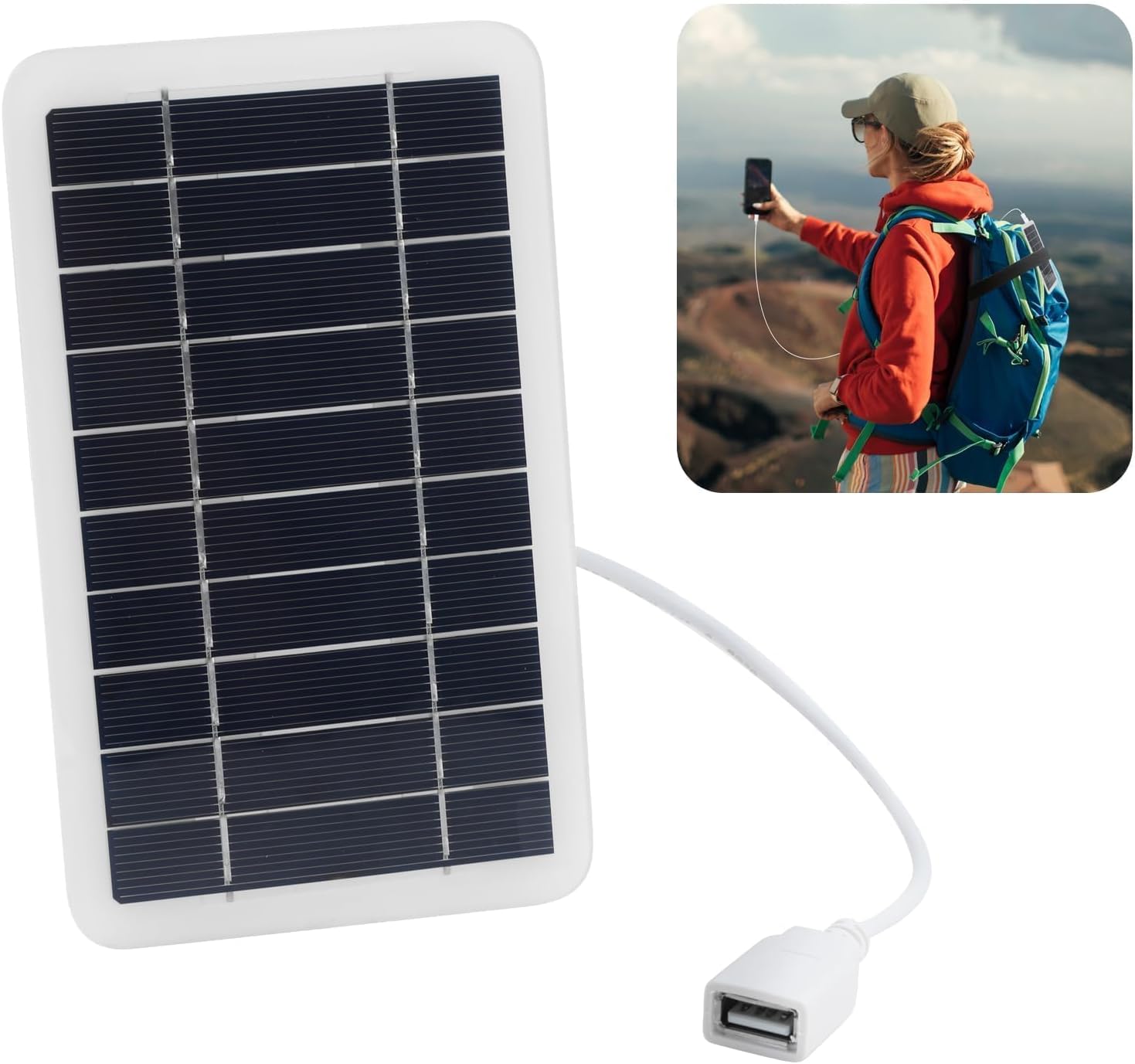 Panel Solar Portátil con Conector USB...