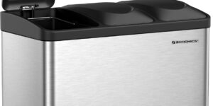 Triple cubo Basura con Pedal Metal