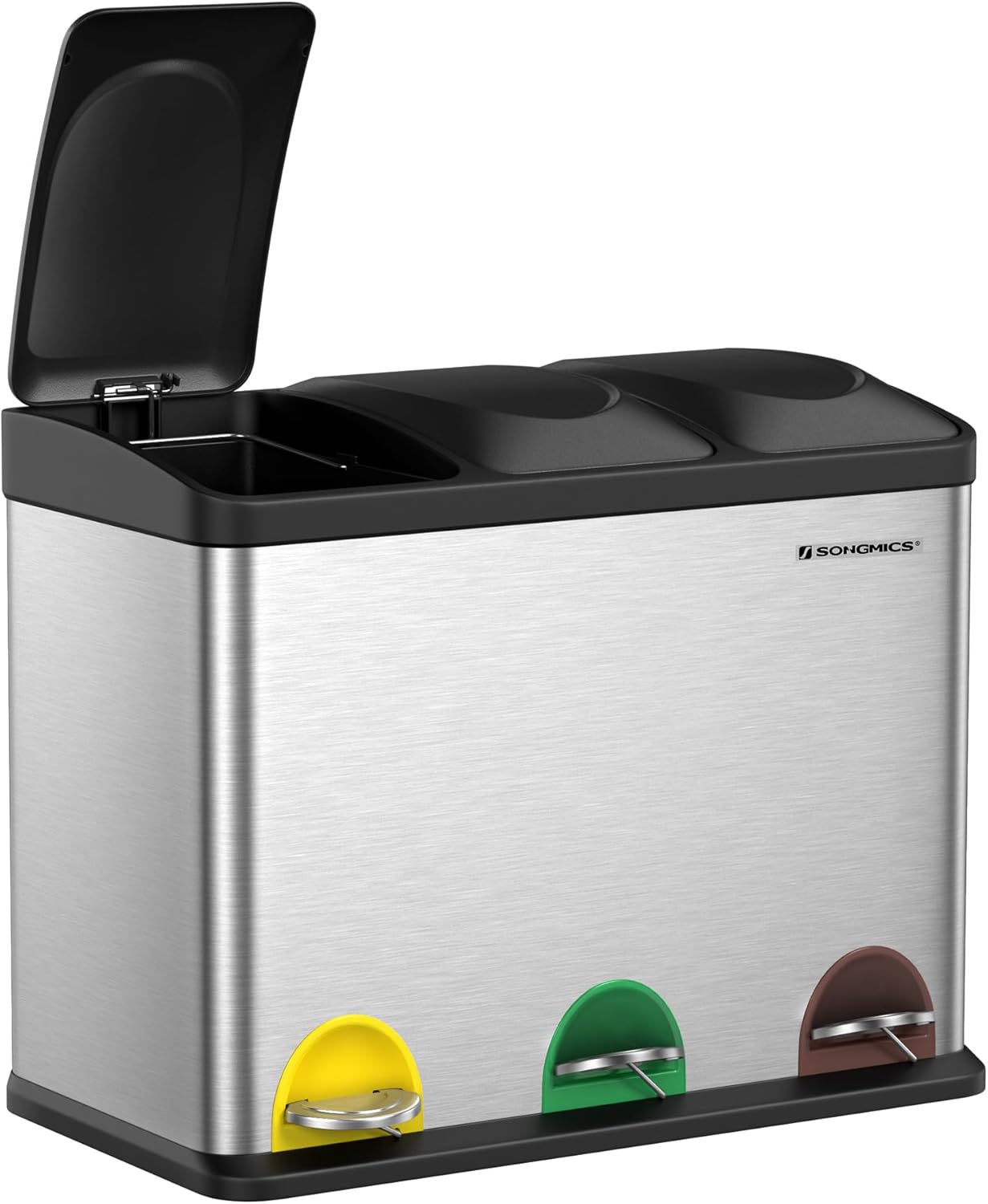 Triple cubo Basura con Pedal Metal