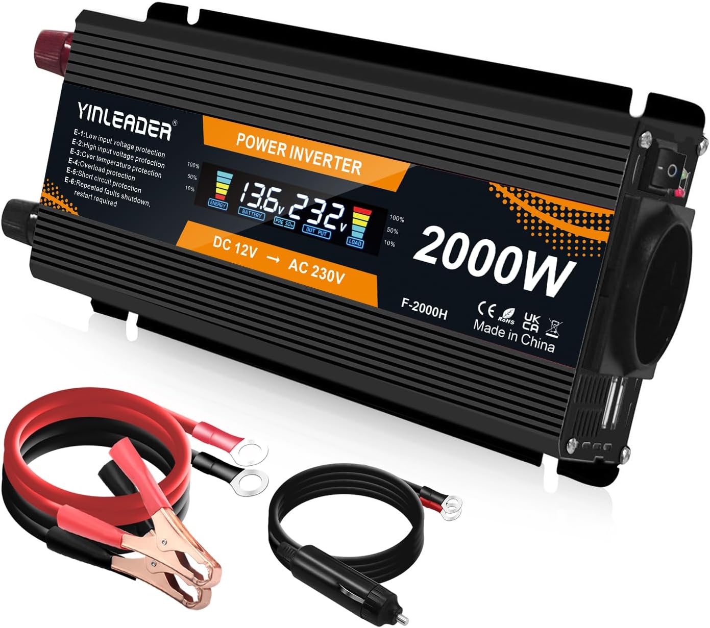 Yinleader Inversor de Corriente 12v...