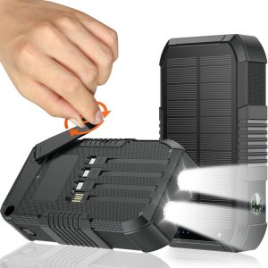 Cargador solar de 66800 mAh, manivela...