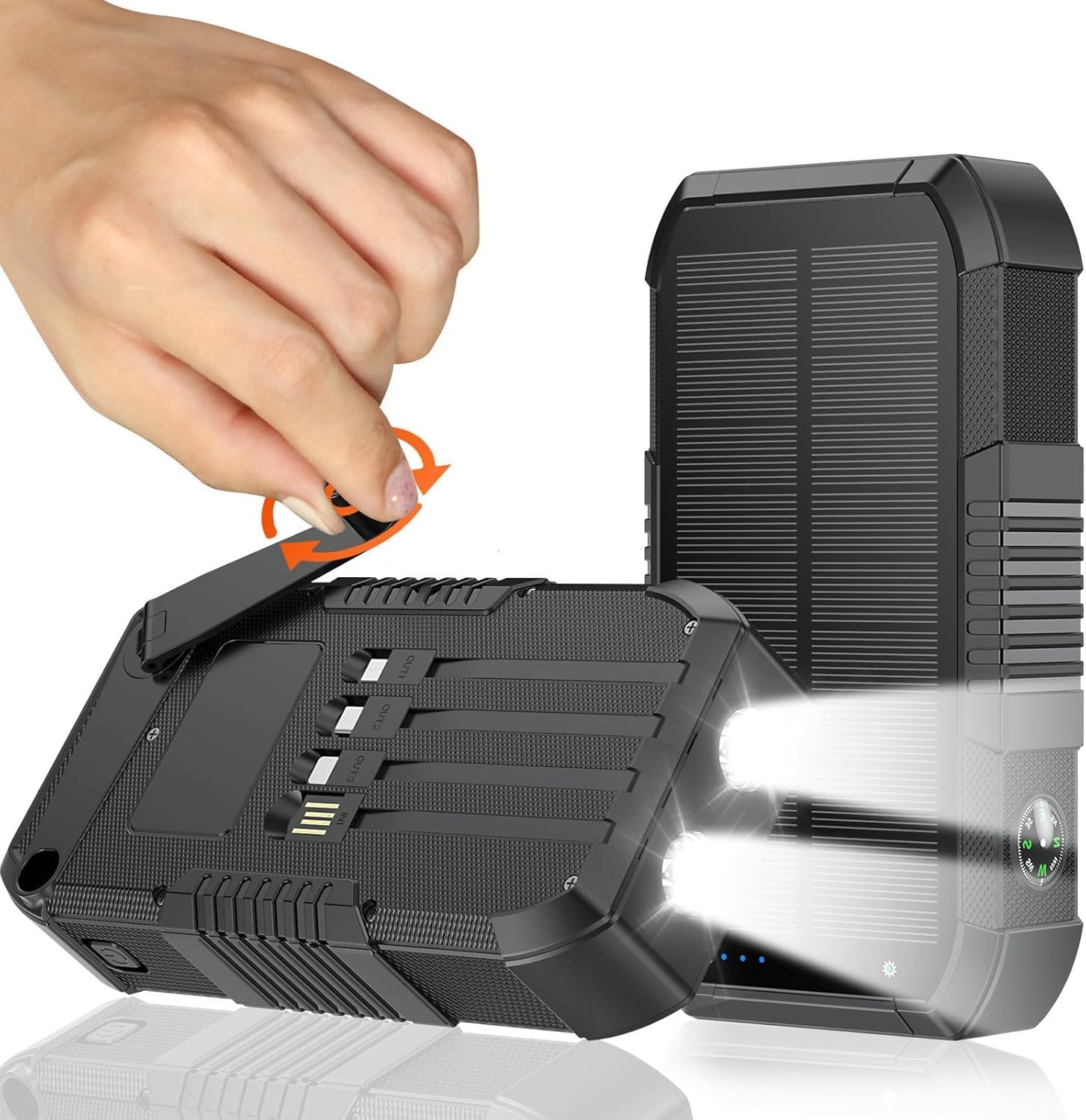 Cargador solar de 66800 mAh, manivela...