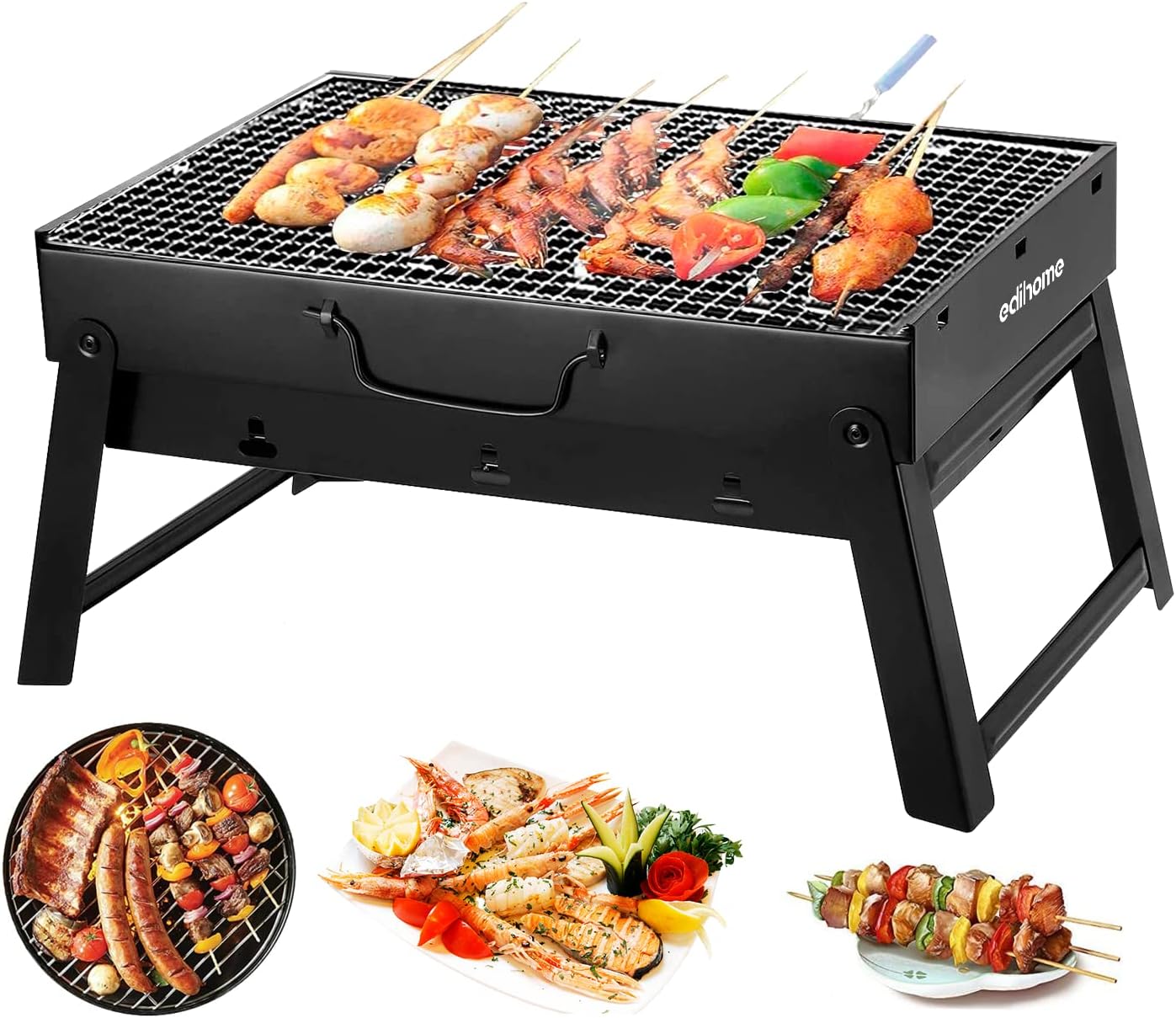 Edihome, Barbacoa Portatil, de Carbon,... Edihome, Barbacoa Portatil, de Carbon,...