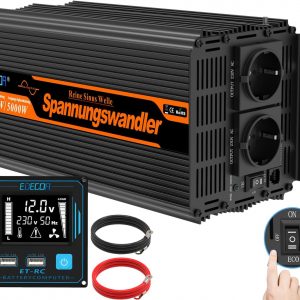 EDECOA inversor 12v 220v Onda Pura...