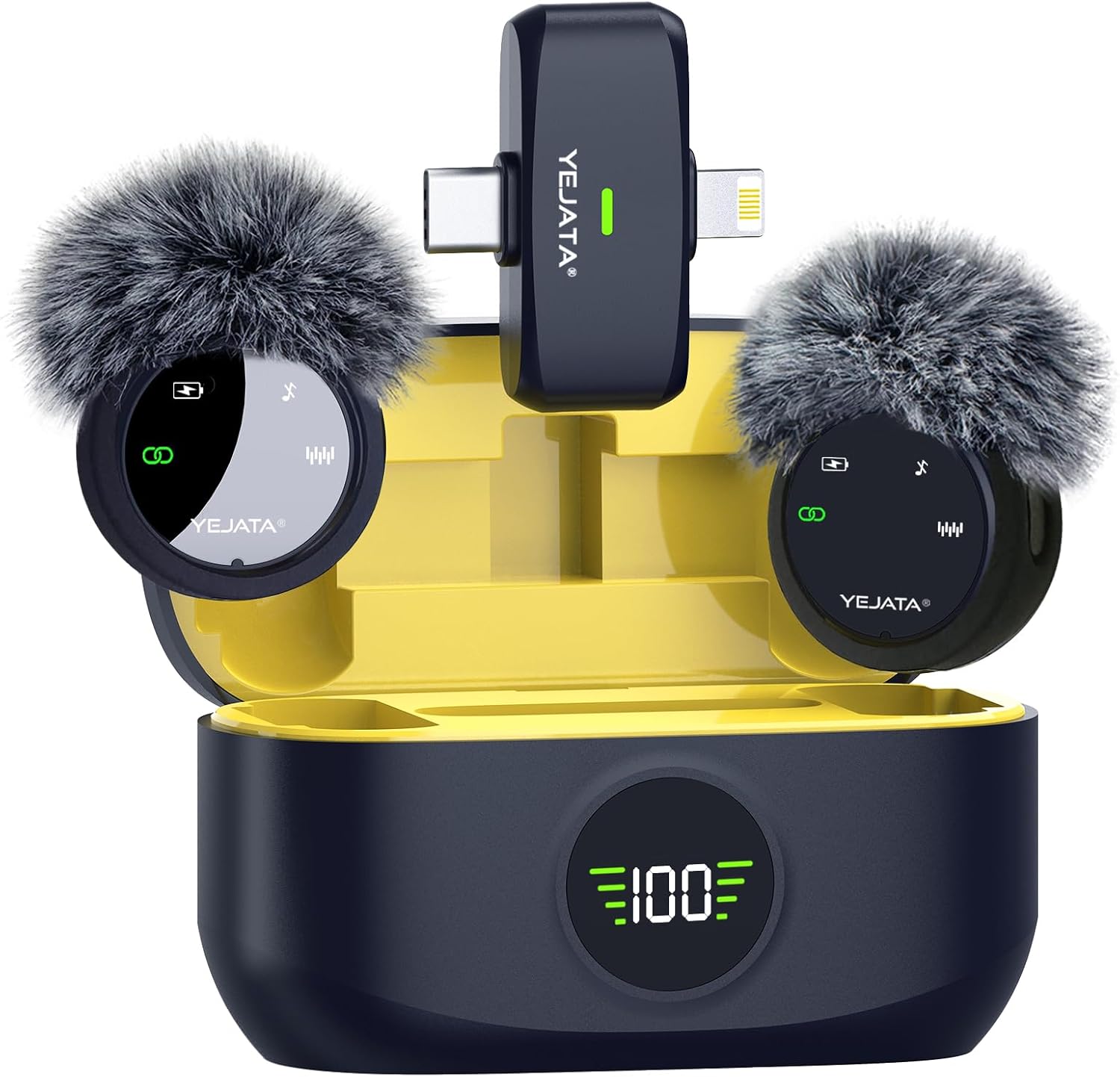YEJATA Micrófono inalámbrico 2 en 1 para iPhone
