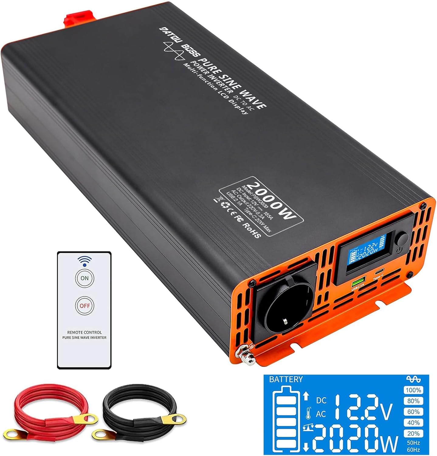 DATOUBOSS Inversor 12v a 220v 230V Onda... DATOUBOSS Inversor 12v a 220v 230V Onda...