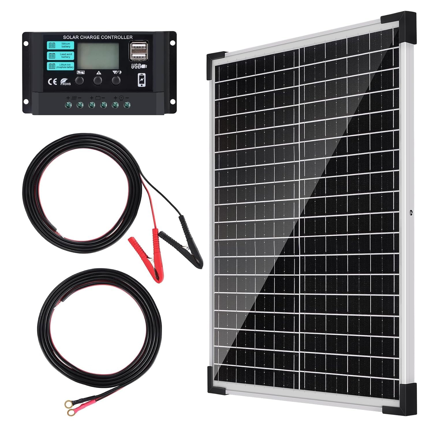 【25W Panel Solar 12V Kit】DERUXI Panel...