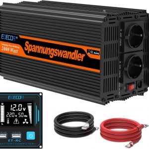 EDECOA Inversor 12v 220v 2000w...