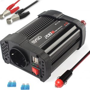 BYGD Inversor de Coche 200W/400W 12V DC...