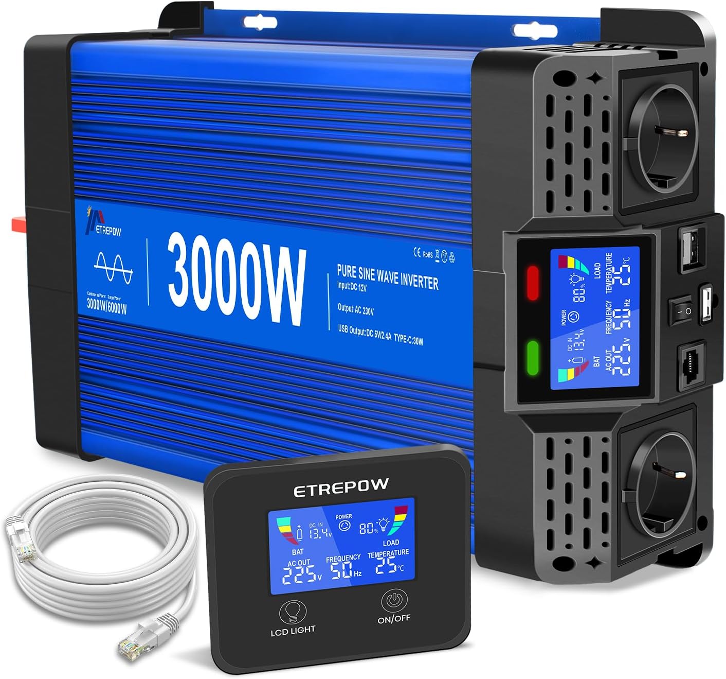 ETREPOW 3000W/6000W Inversor 12v 220v...