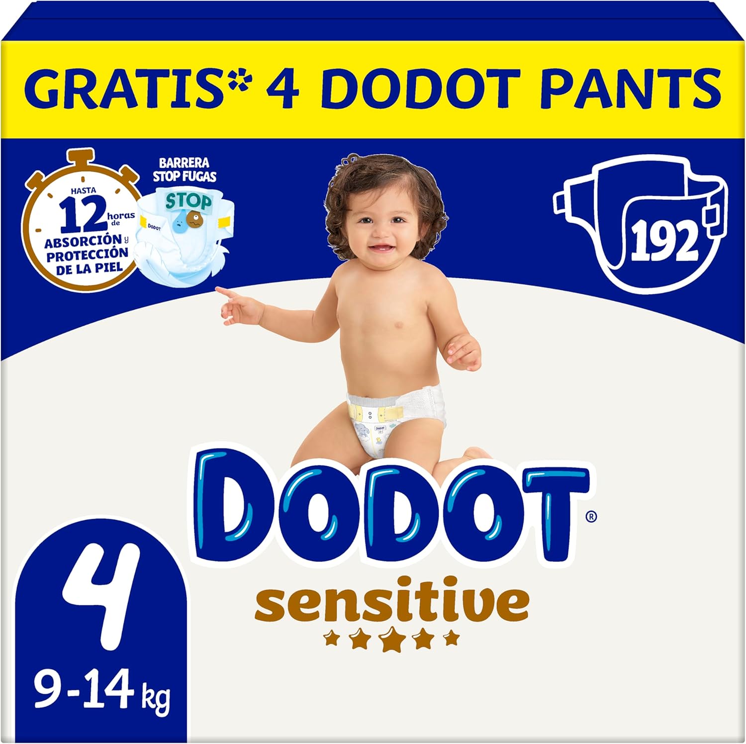 Dodot Sensitive Pañales Talla 4, 192...