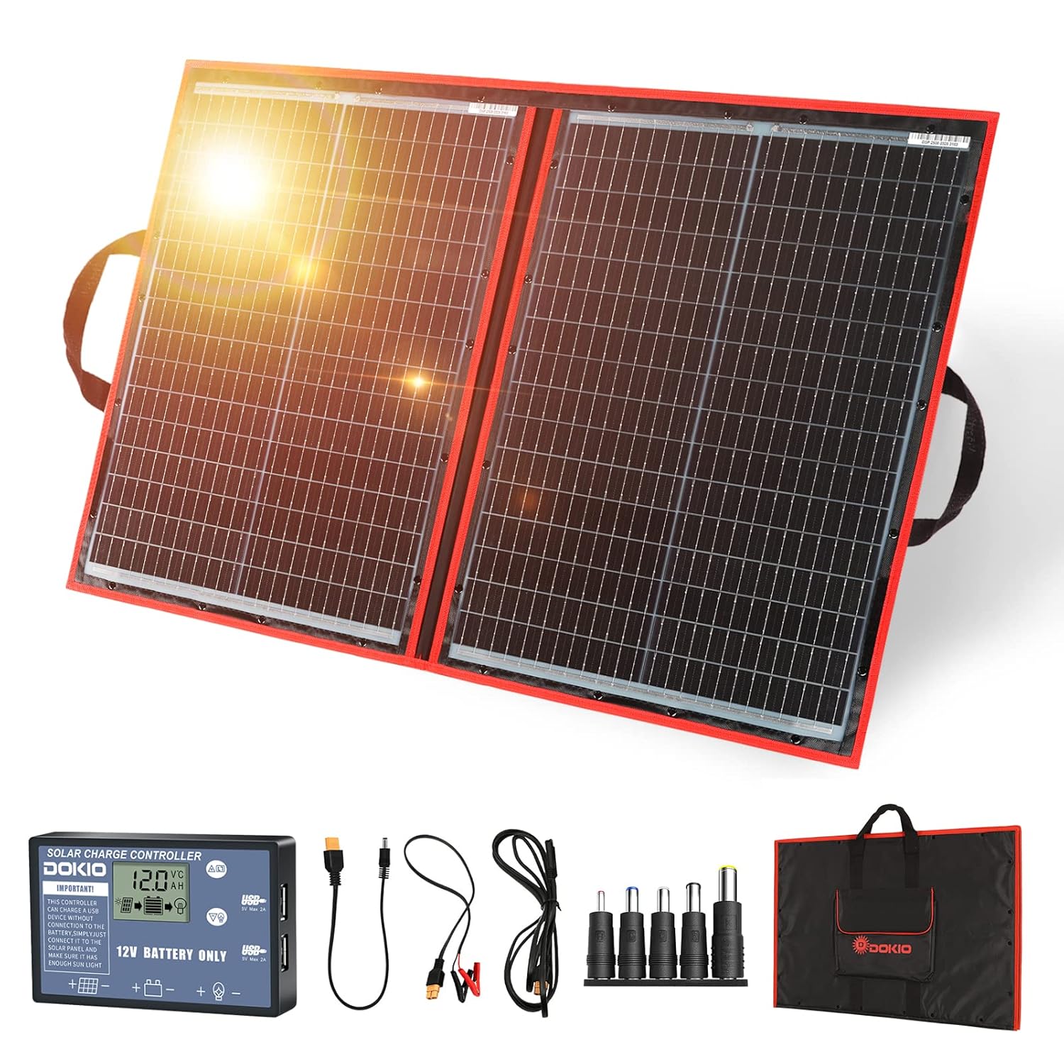 DOKIO Panel Solar Plegable, eficiencia...