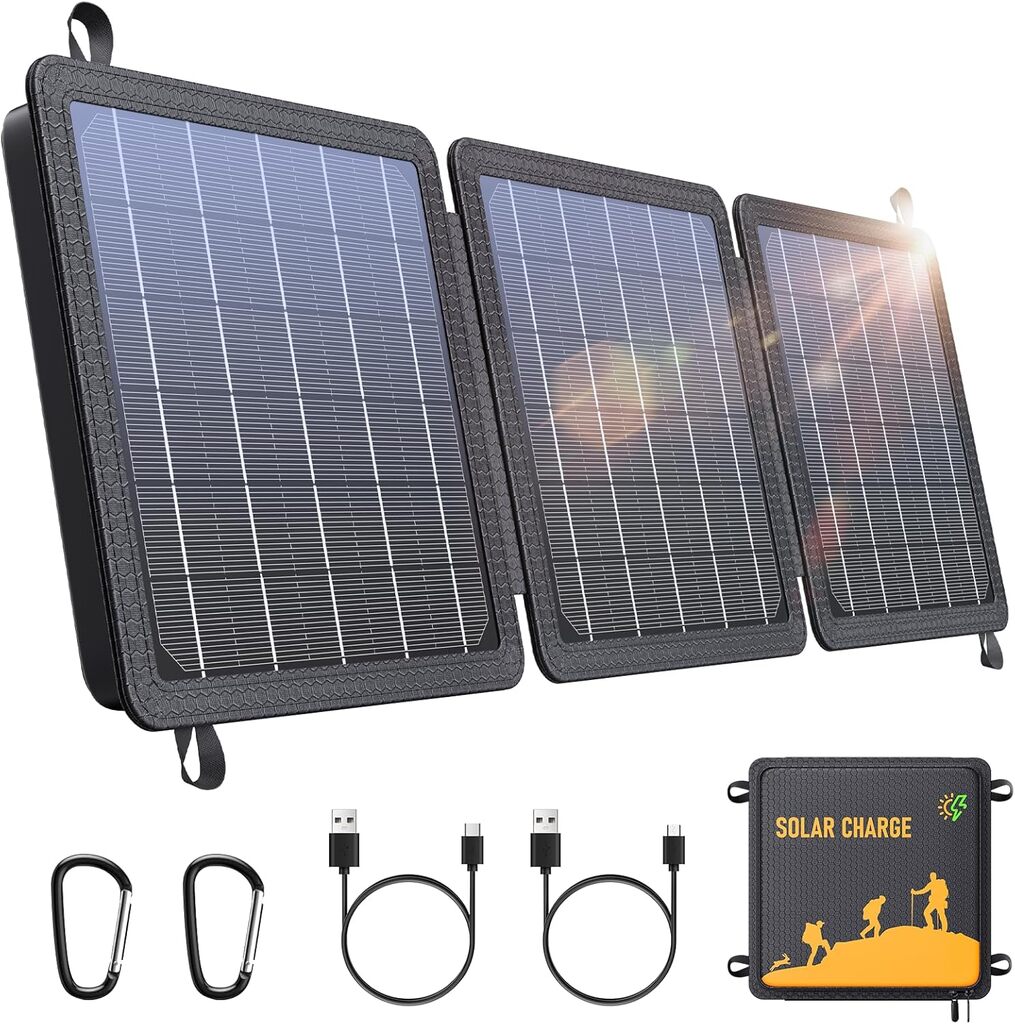 WASTDE Panel Solar Portatil 15W,...