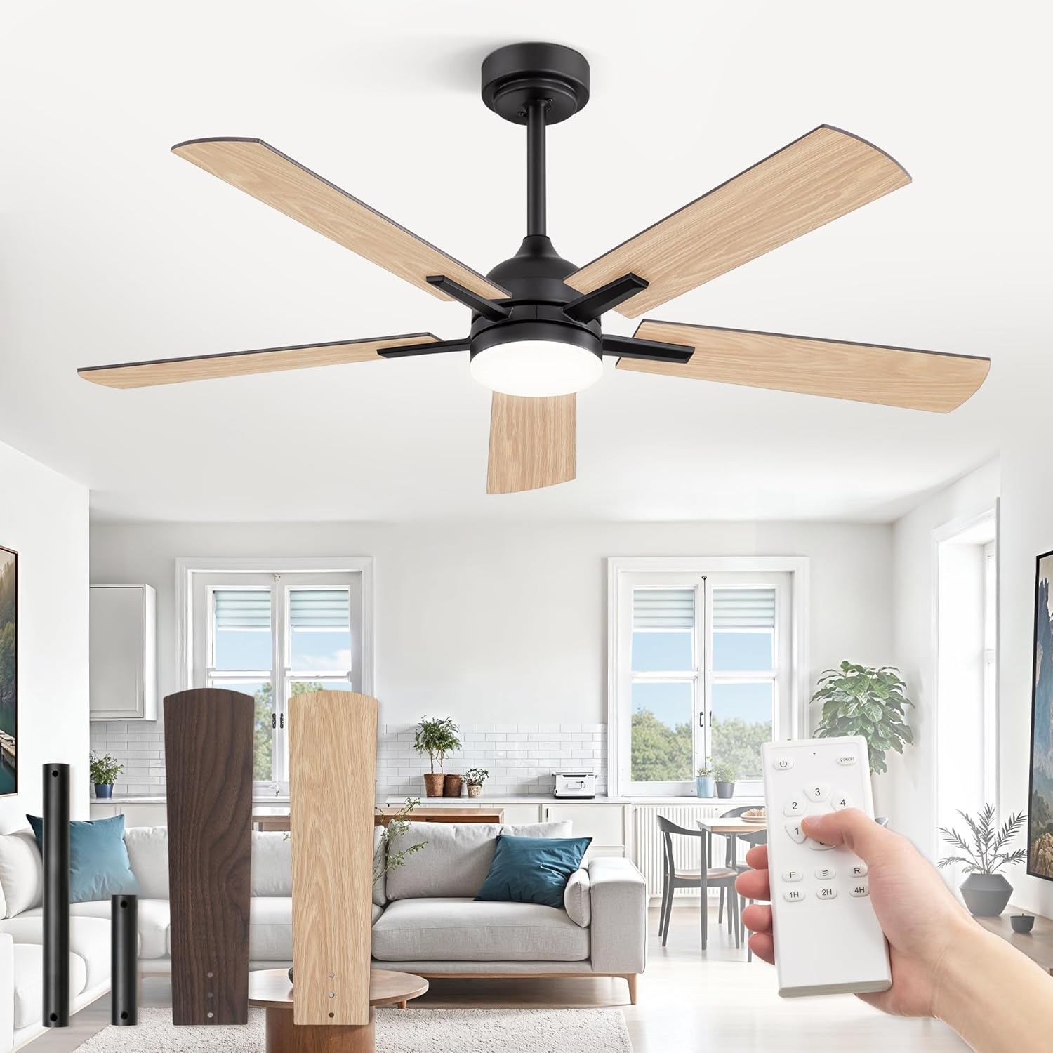 ZMISHIBO Ventilador de Techo con Luz