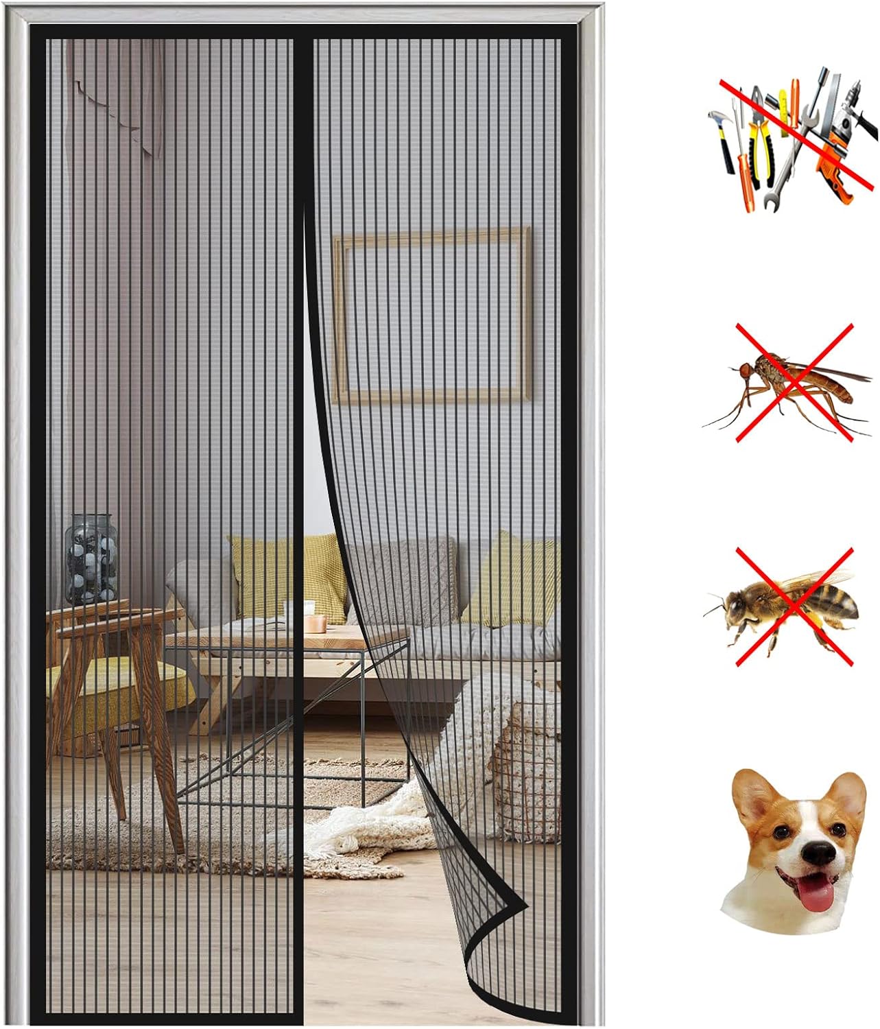 Rechteckig Mosquitera Puerta...