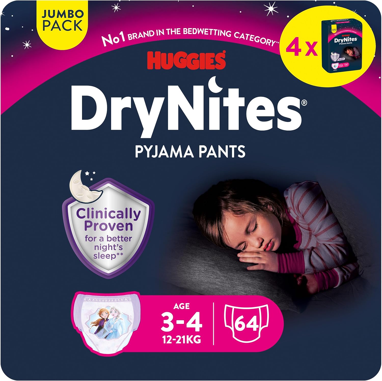 Huggies DryNites Pañales para niña 3-5...