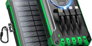 Power Bank Solar 26800mAh con 4 Cables,...