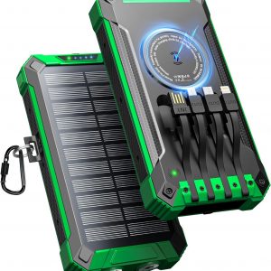 Power Bank Solar 26800mAh con 4 Cables,...