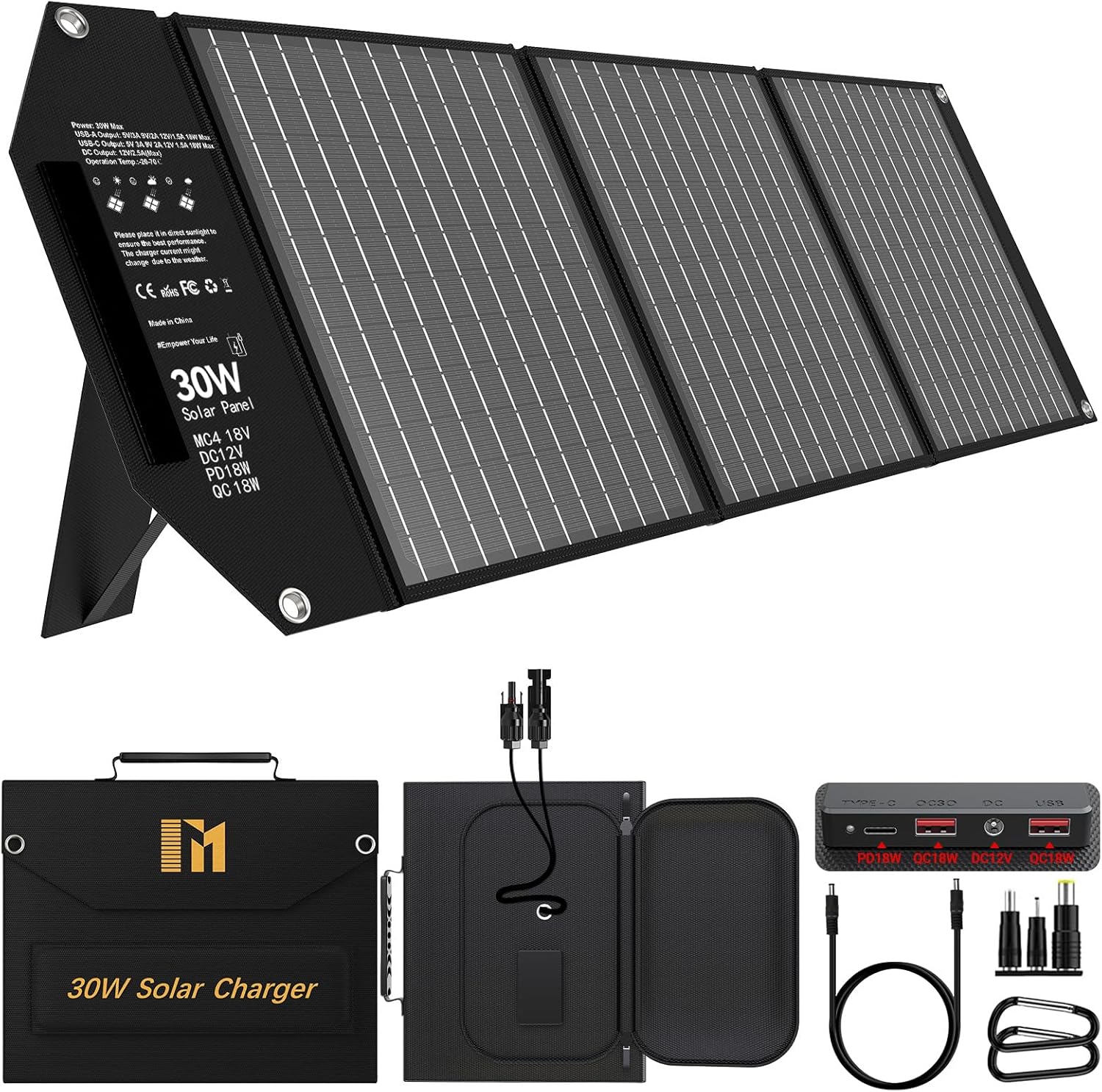 Mesuvida 30W Placa Solar Portatil con 5...