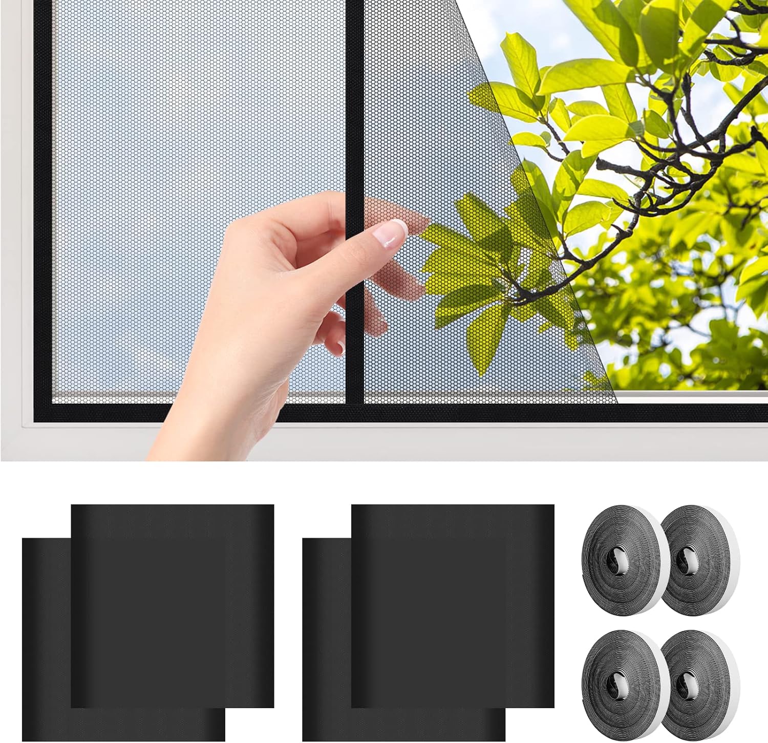 AiQInu Mosquitera Ventana 130 x 150cm,...