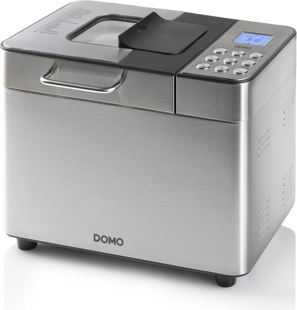 DOMO Panificadora B3971, Negro, Plata...